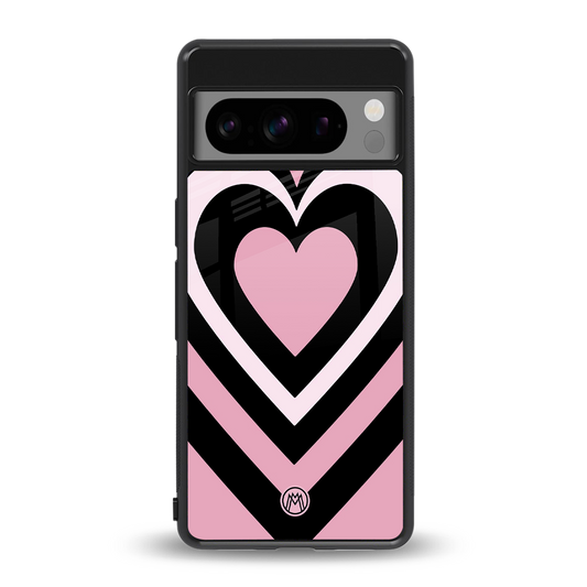 y2k retro pink hearts back phone cover | glass case for google pixel 8 pro