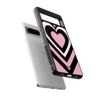 y2k retro pink hearts back phone cover | glass case for google pixel 8 pro