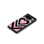 y2k retro pink hearts back phone cover | glass case for google pixel 8 pro