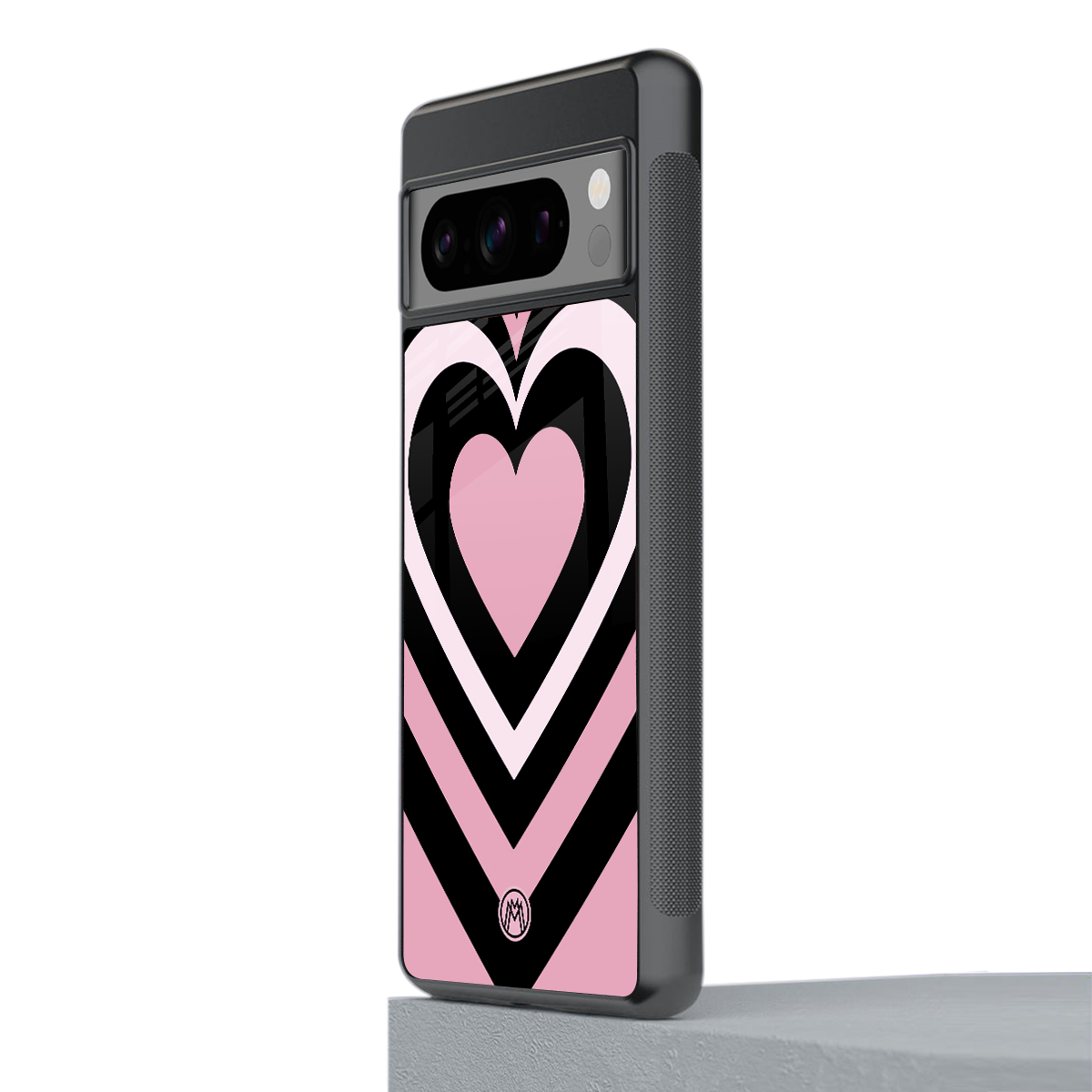 y2k retro pink hearts back phone cover | glass case for google pixel 8 pro