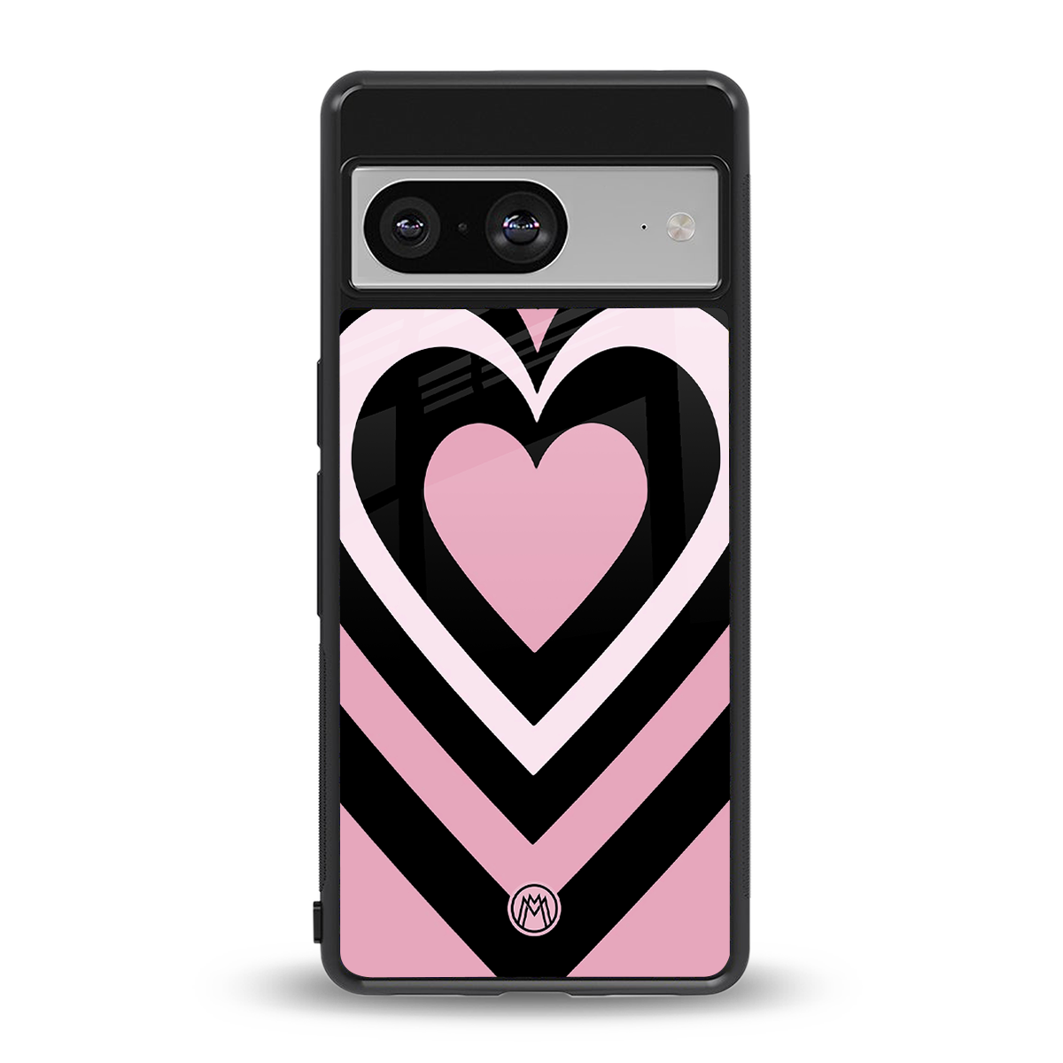 y2k retro pink hearts back phone cover | glass case for Google Pixel 8