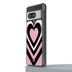 y2k retro pink hearts back phone cover | glass case for Google Pixel 8