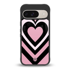 y2k retro pink hearts back phone cover | glass case for google pixel 9
