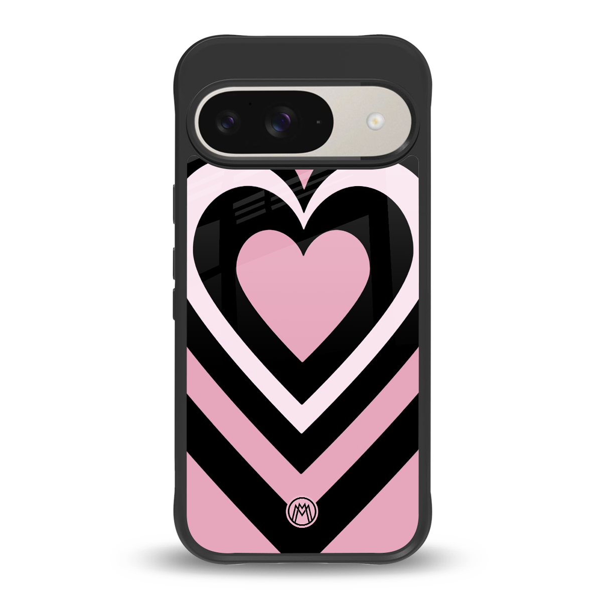 y2k retro pink hearts back phone cover | glass case for google pixel 9