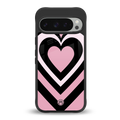 y2k retro pink hearts back phone cover | glass case for google pixel 9 pro