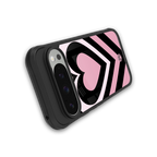 y2k retro pink hearts back phone cover | glass case for google pixel 9 pro
