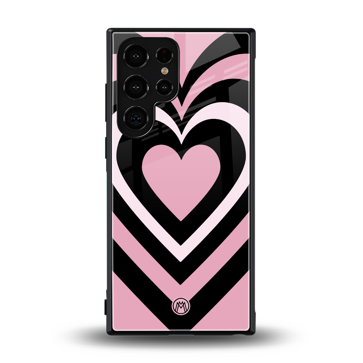y2k retro pink hearts back phone cover | glass case for samsung galaxy s24 ultra