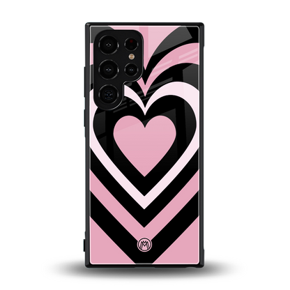 y2k retro pink hearts back phone cover | glass case for samsung galaxy s24 ultra
