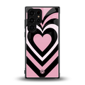 y2k retro pink hearts back phone cover | glass case for samsung galaxy s23 ultra