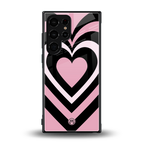 y2k retro pink hearts back phone cover | glass case for samsung galaxy s23 ultra