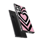 y2k retro pink hearts back phone cover | glass case for samsung galaxy s23 ultra