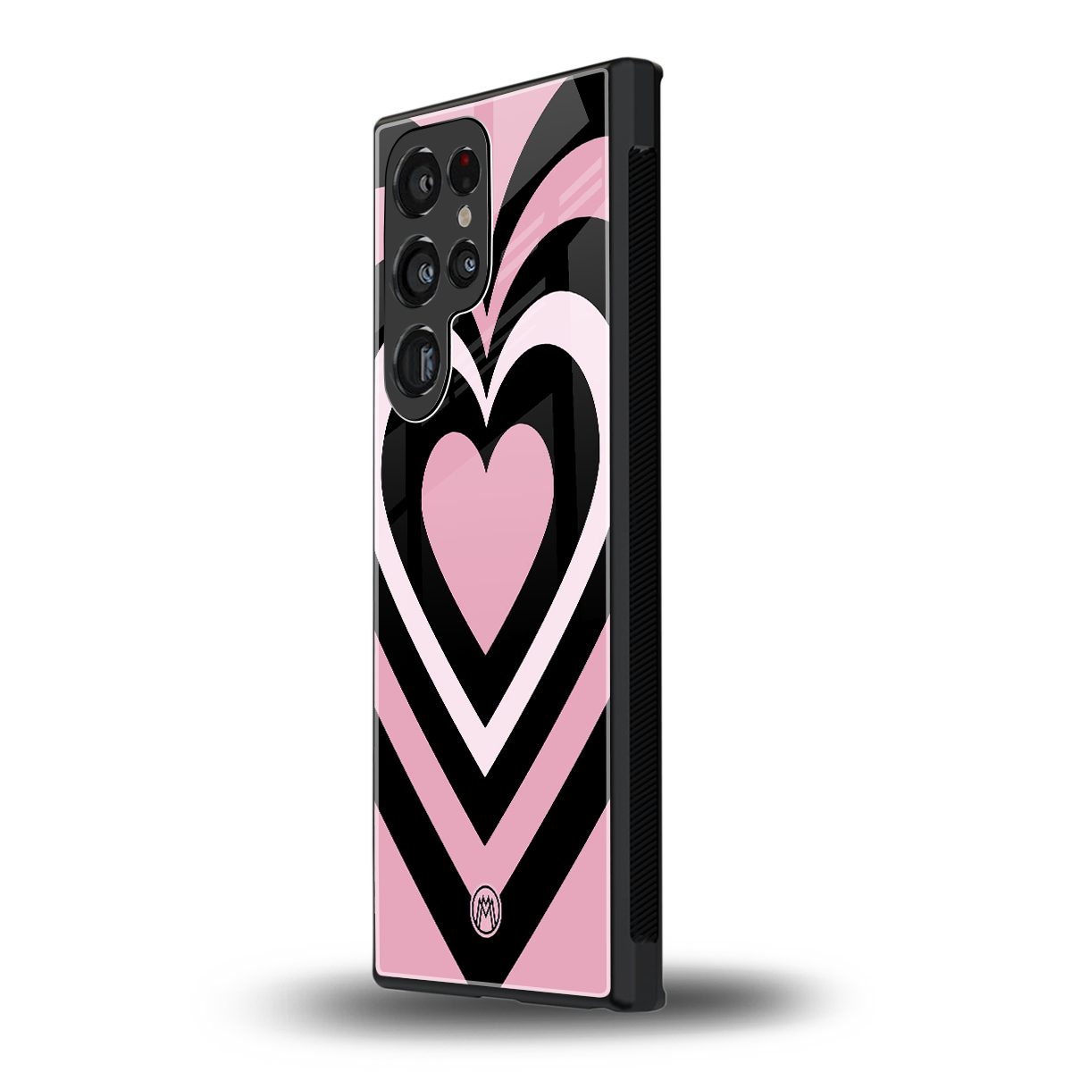 y2k retro pink hearts back phone cover | glass case for samsung galaxy s24 ultra