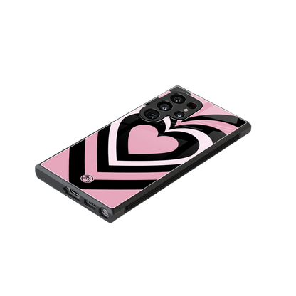 y2k retro pink hearts back phone cover | glass case for samsung galaxy s24 ultra