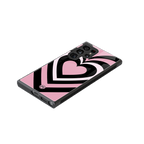 y2k retro pink hearts back phone cover | glass case for samsung galaxy s23 ultra