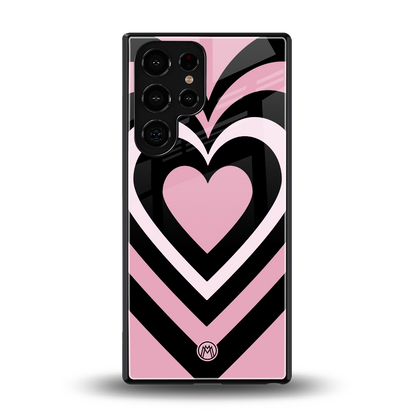 y2k retro pink hearts back phone cover | glass case for samsung galaxy s25 ultra