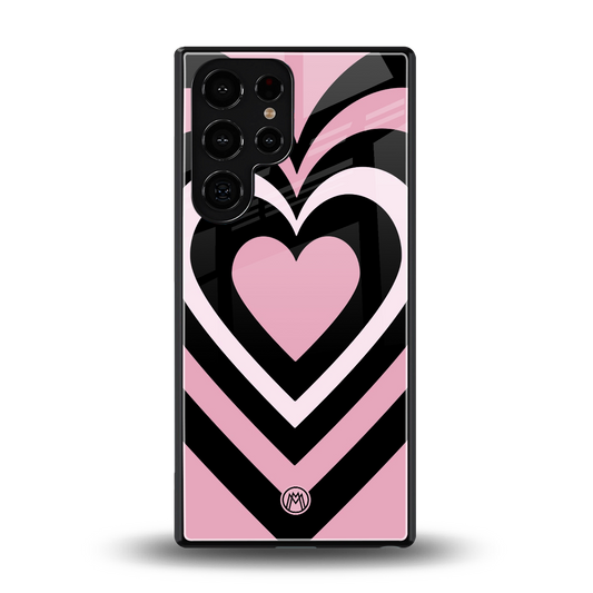 y2k retro pink hearts back phone cover | glass case for samsung galaxy s25 ultra