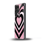 y2k retro pink hearts back phone cover | glass case for samsung galaxy s25 ultra