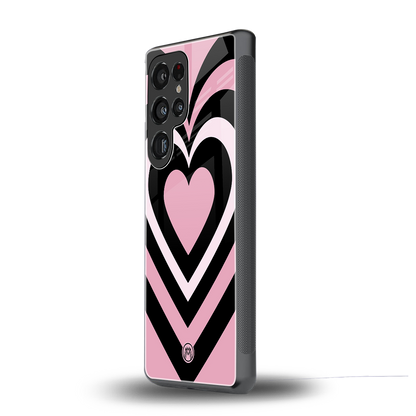y2k retro pink hearts back phone cover | glass case for samsung galaxy s25 ultra