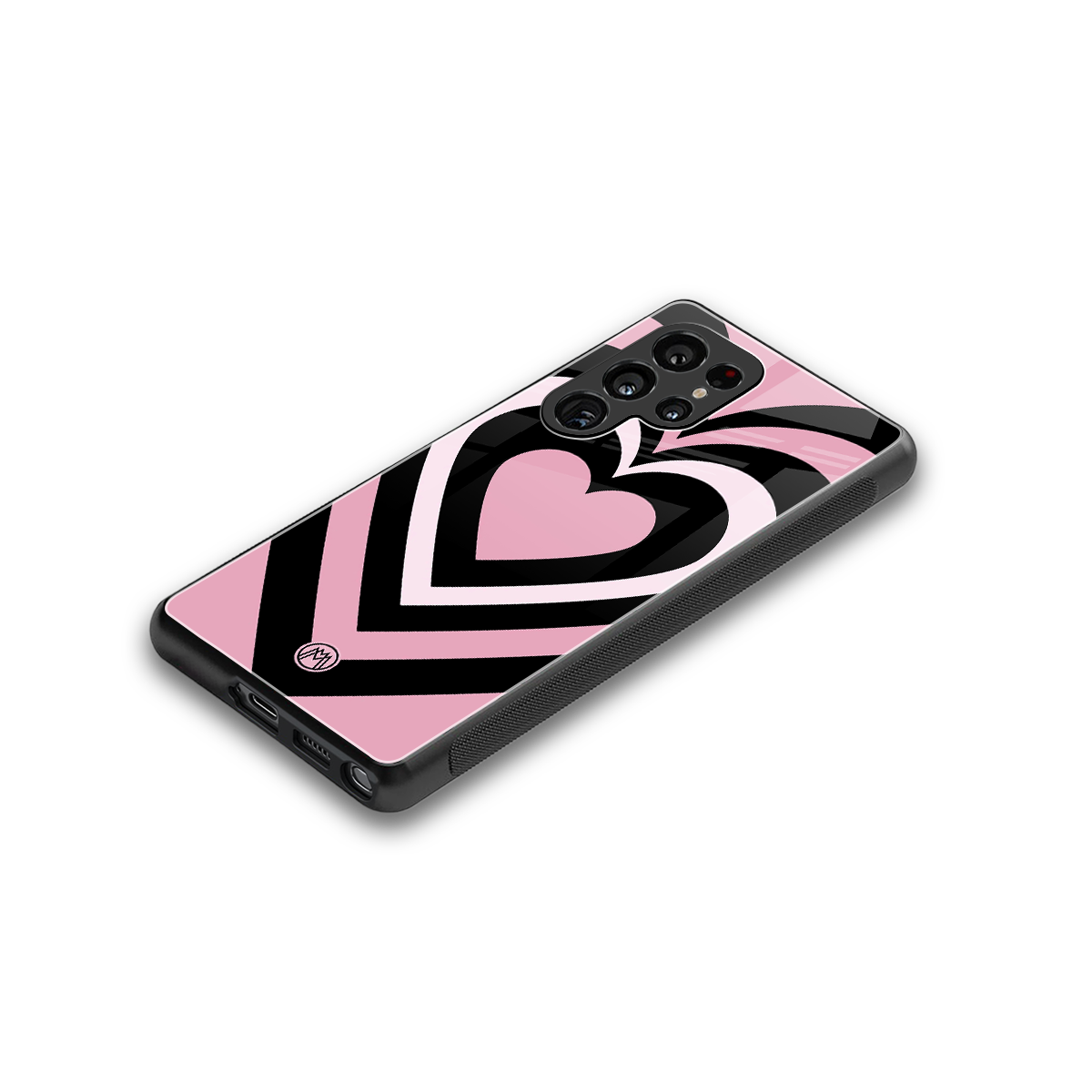 y2k retro pink hearts back phone cover | glass case for samsung galaxy s25 ultra