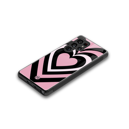 y2k retro pink hearts back phone cover | glass case for samsung galaxy s25 ultra