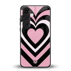 y2k retro pink hearts back phone cover | glass case for samsung galaxy s24