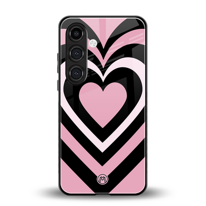 y2k retro pink hearts back phone cover | glass case for samsung galaxy s23 plus