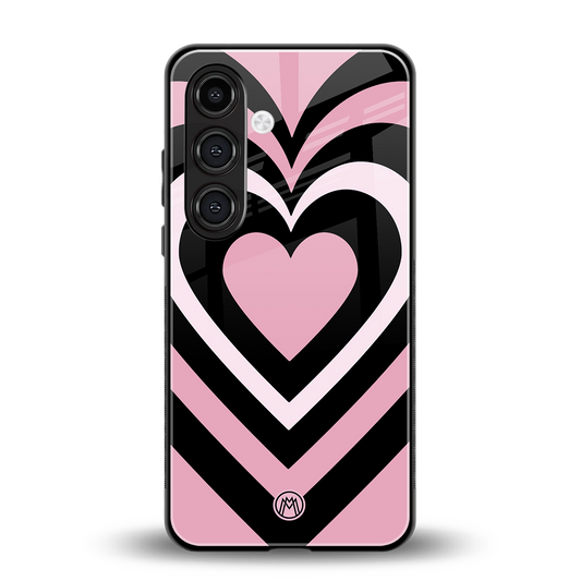 y2k retro pink hearts back phone cover | glass case for samsung galaxy s23 plus