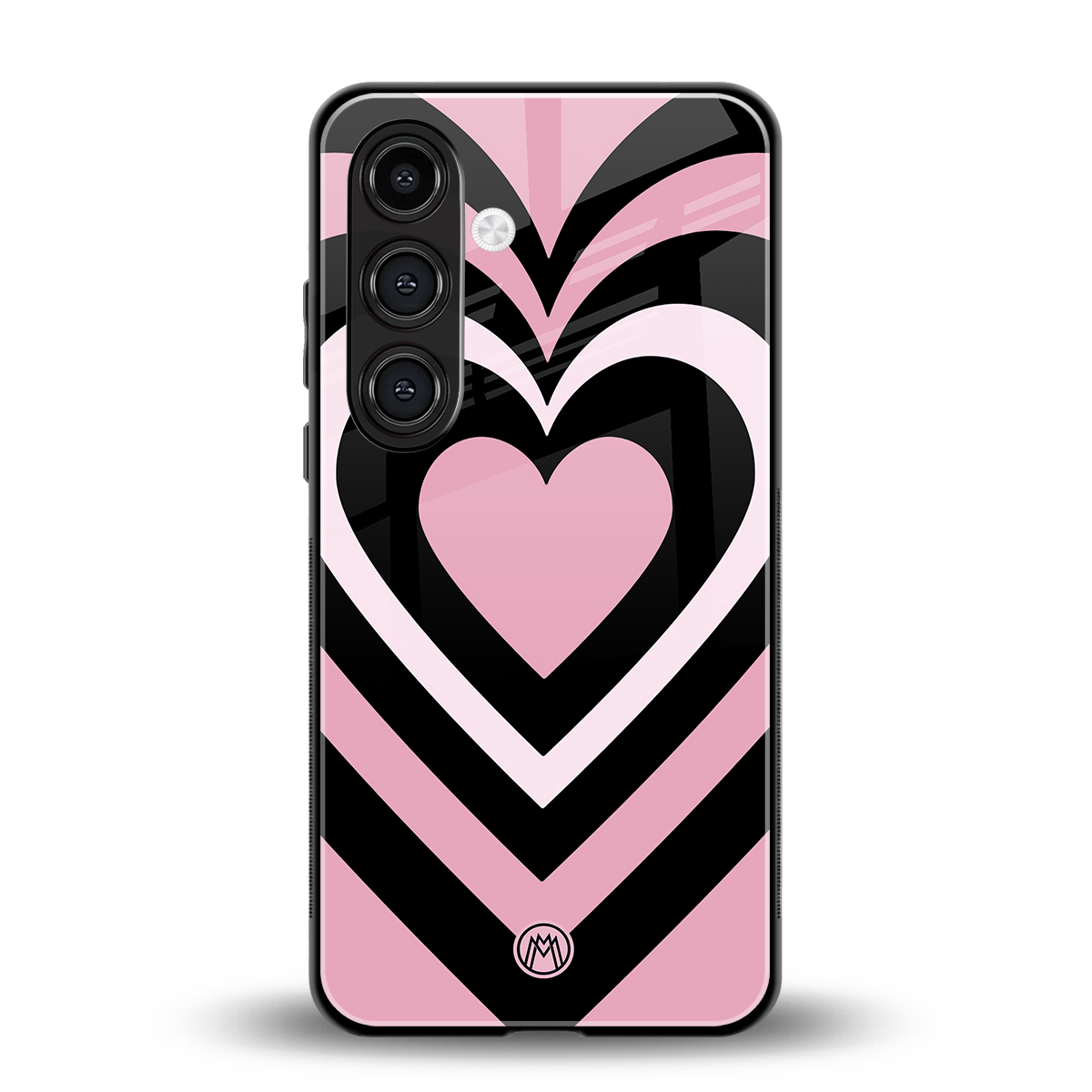 y2k retro pink hearts back phone cover | glass case for samsung galaxy s24 fe