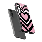 y2k retro pink hearts back phone cover | glass case for samsung galaxy s24