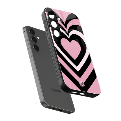 y2k retro pink hearts back phone cover | glass case for samsung galaxy s24 plus