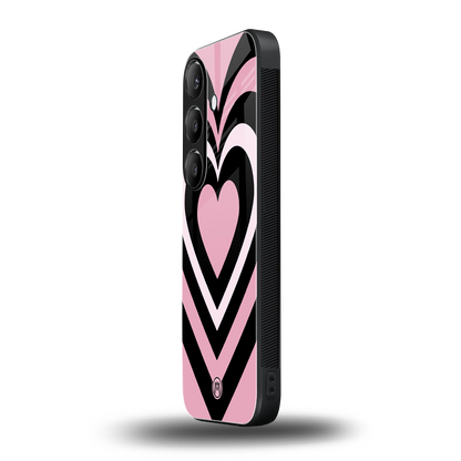 y2k retro pink hearts back phone cover | glass case for samsung galaxy s23