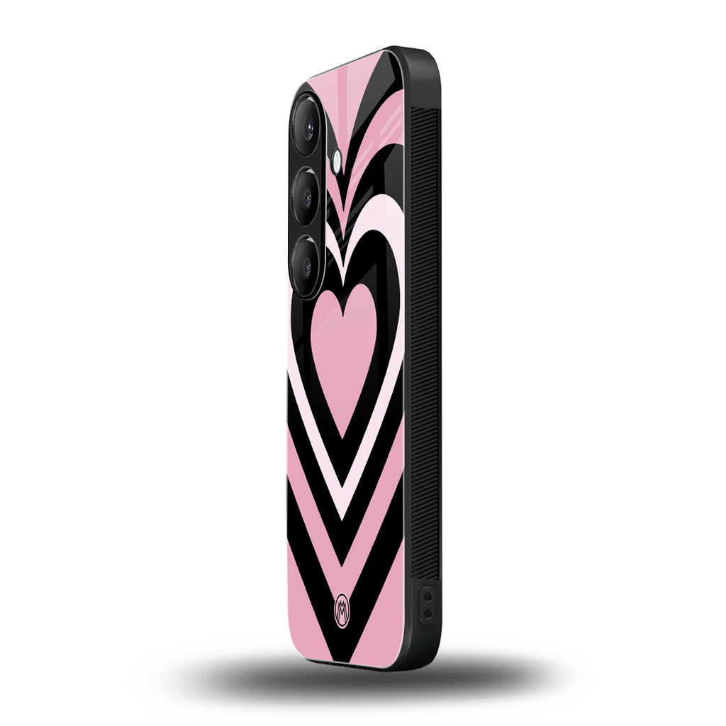 y2k retro pink hearts back phone cover | glass case for samsung galaxy s23 plus