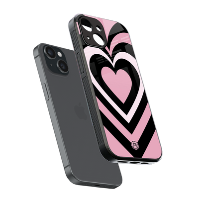 y2k retro pink hearts back phone cover | glass case for iphone 14