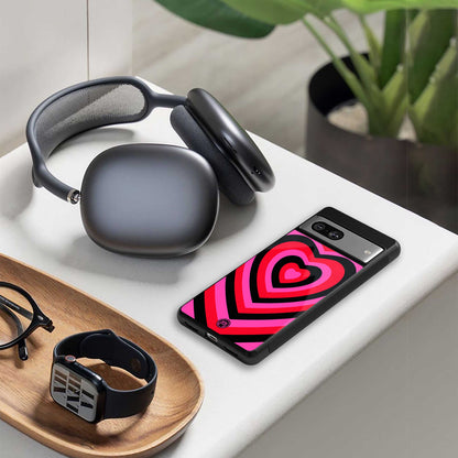 y2k black pink hearts aesthetic back phone cover | glass case for iphone 16e