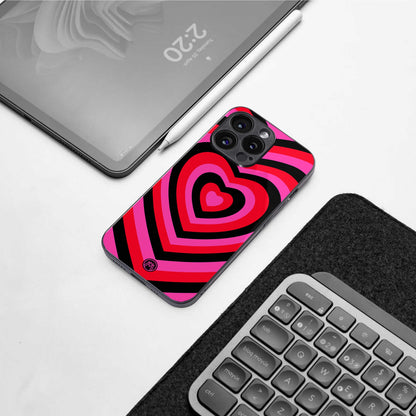 y2k black pink hearts aesthetic back phone cover | glass case for samsung galaxy s24 ultra