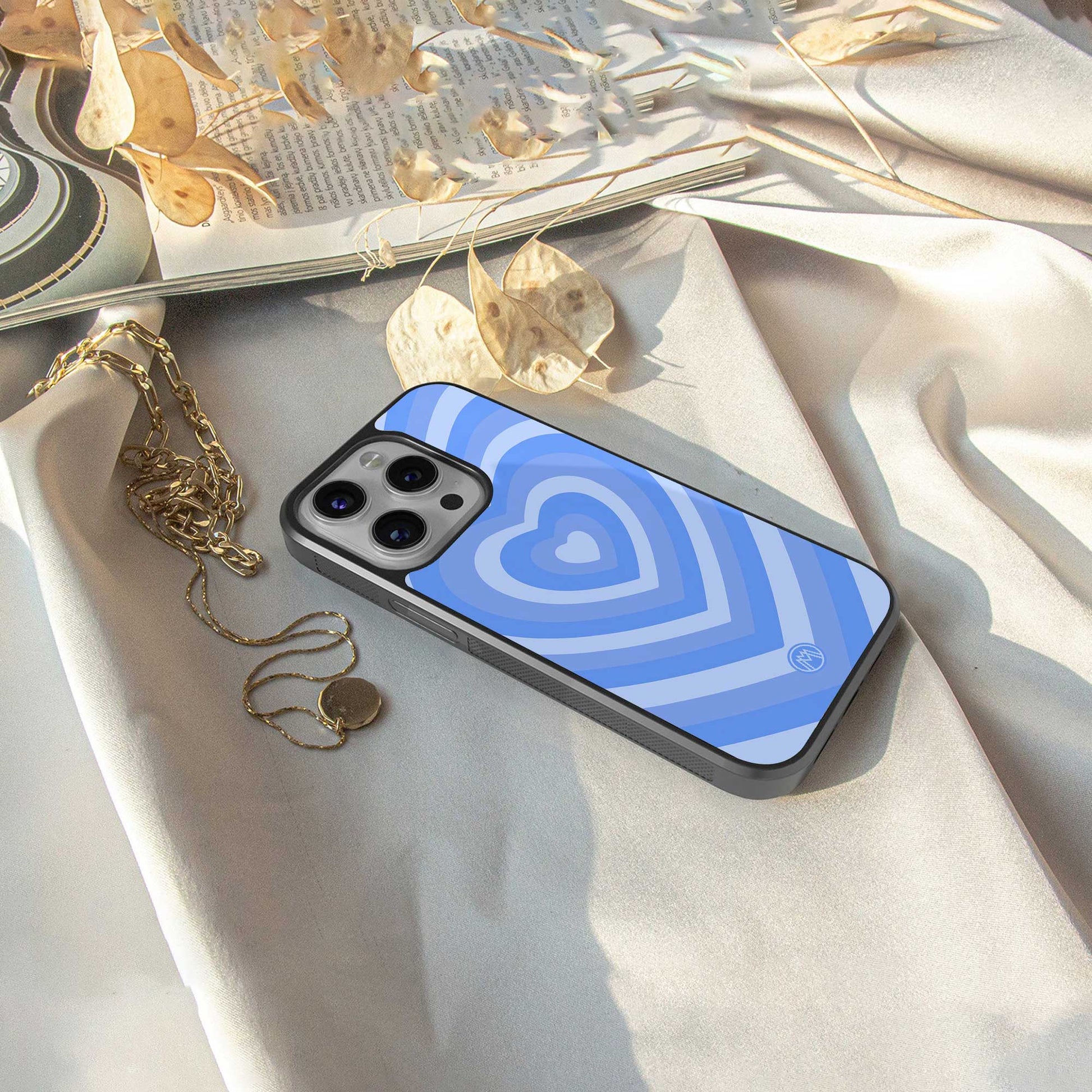 y2k blue hearts aesthetic back phone cover | glass case for samsung galaxy s24 plus