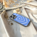 y2k blue hearts aesthetic back phone cover | glass case for iphone 15