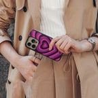 y2k burgundy hearts aesthetic back phone cover | glass case for iphone 16 plus
