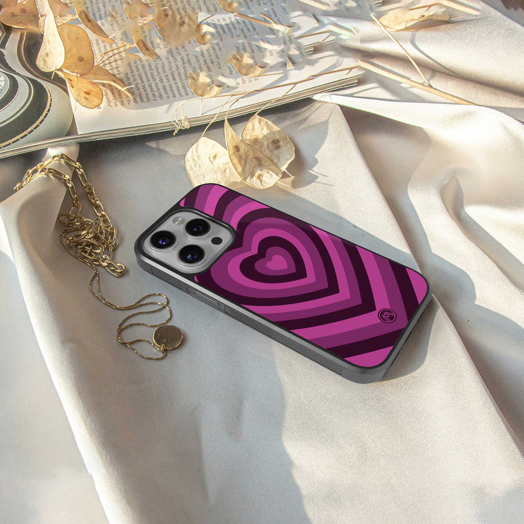 y2k burgundy hearts aesthetic back phone cover | glass case for samsung galaxy s25 plus