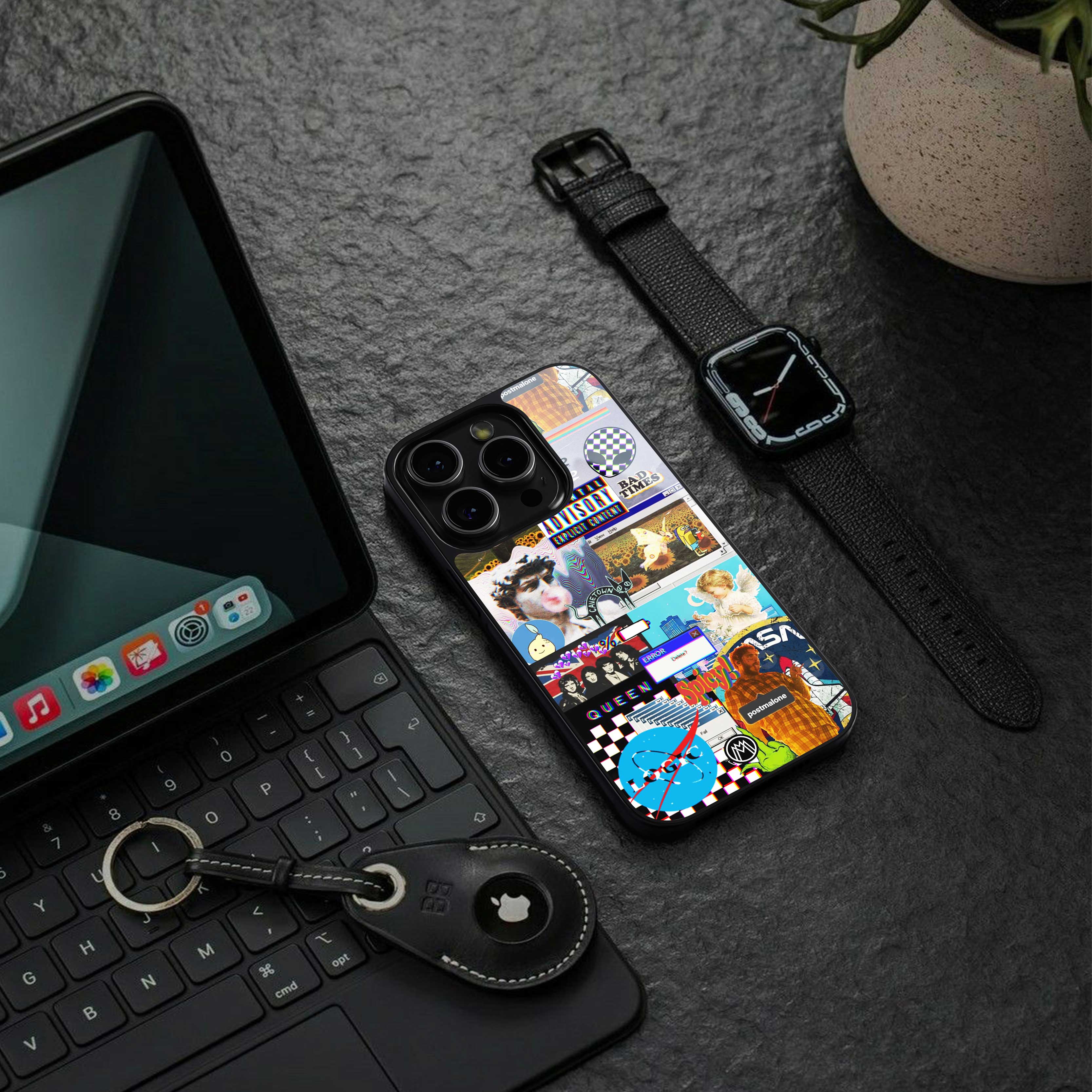 y2k collage aesthetic back phone cover | glass case for iphone 13