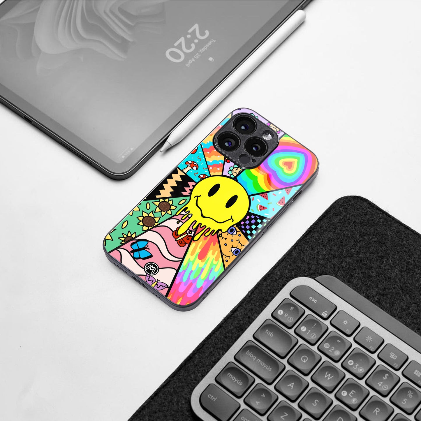 y2k doodle back phone cover | glass case for google pixel 8 pro