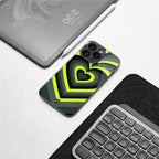 y2k emerald green hearts back phone cover | glass case for iphone 16 plus
