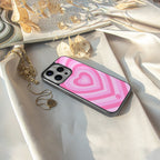 y2k pink hearts aesthetic back phone cover | glass case for iphone 16 pro max