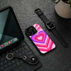 y2k pink hearts berrybomb edition back phone cover | glass case for iphone 16 pro