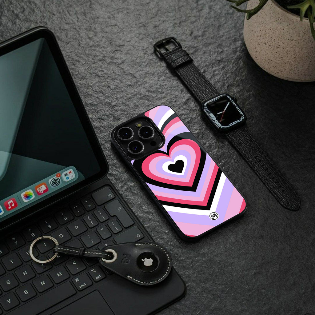y2k pink hearts bubblegum edition back phone cover | glass case for iphone 16 plus