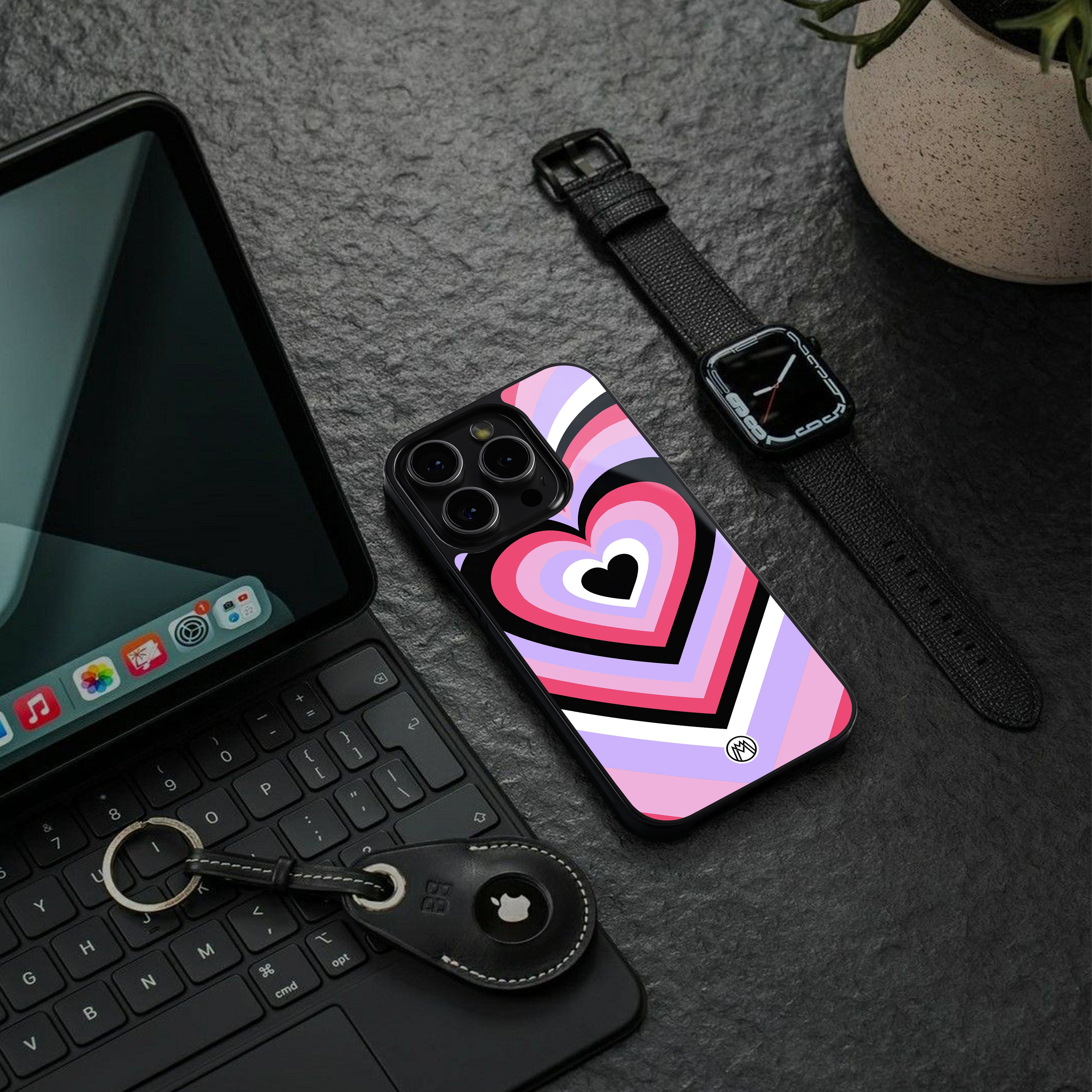 y2k pink hearts bubblegum edition back phone cover | glass case for iphone 16