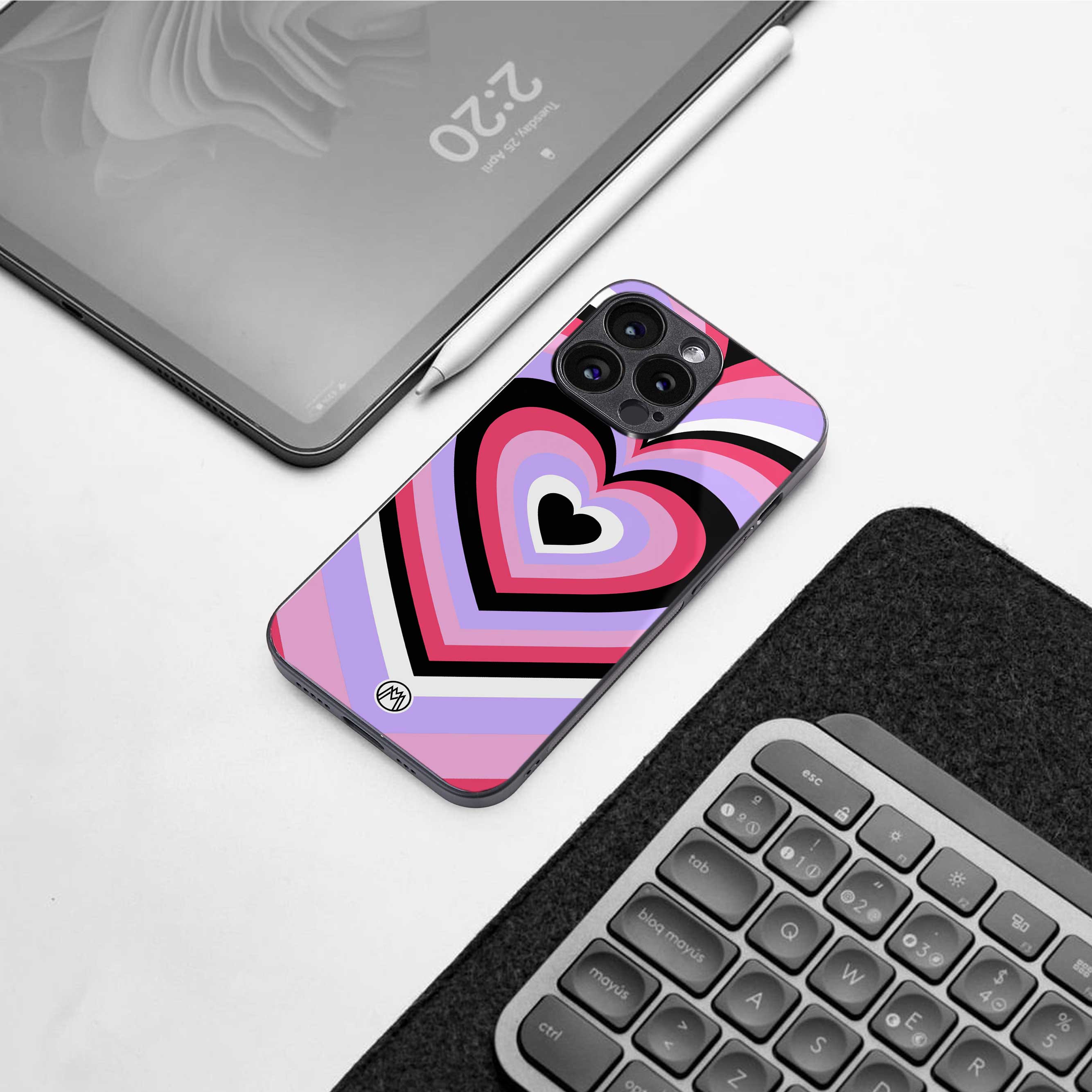 y2k pink hearts bubblegum edition back phone cover | glass case for iphone 13 pro