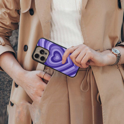 y2k purple hearts aesthetic back phone cover | glass case for iphone 13 mini