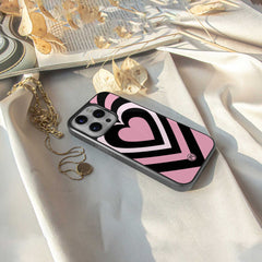 Y2K Retro Pink Hearts Phone Cover | Glass Case