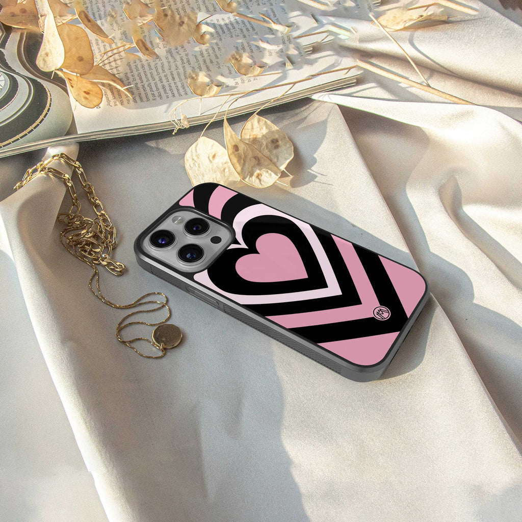 y2k retro pink hearts back phone cover | glass case for samsung galaxy s23 plus